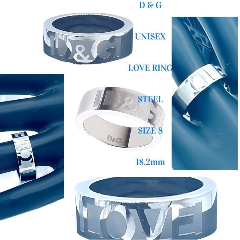 D&G Silver Steel Love Ring (E)